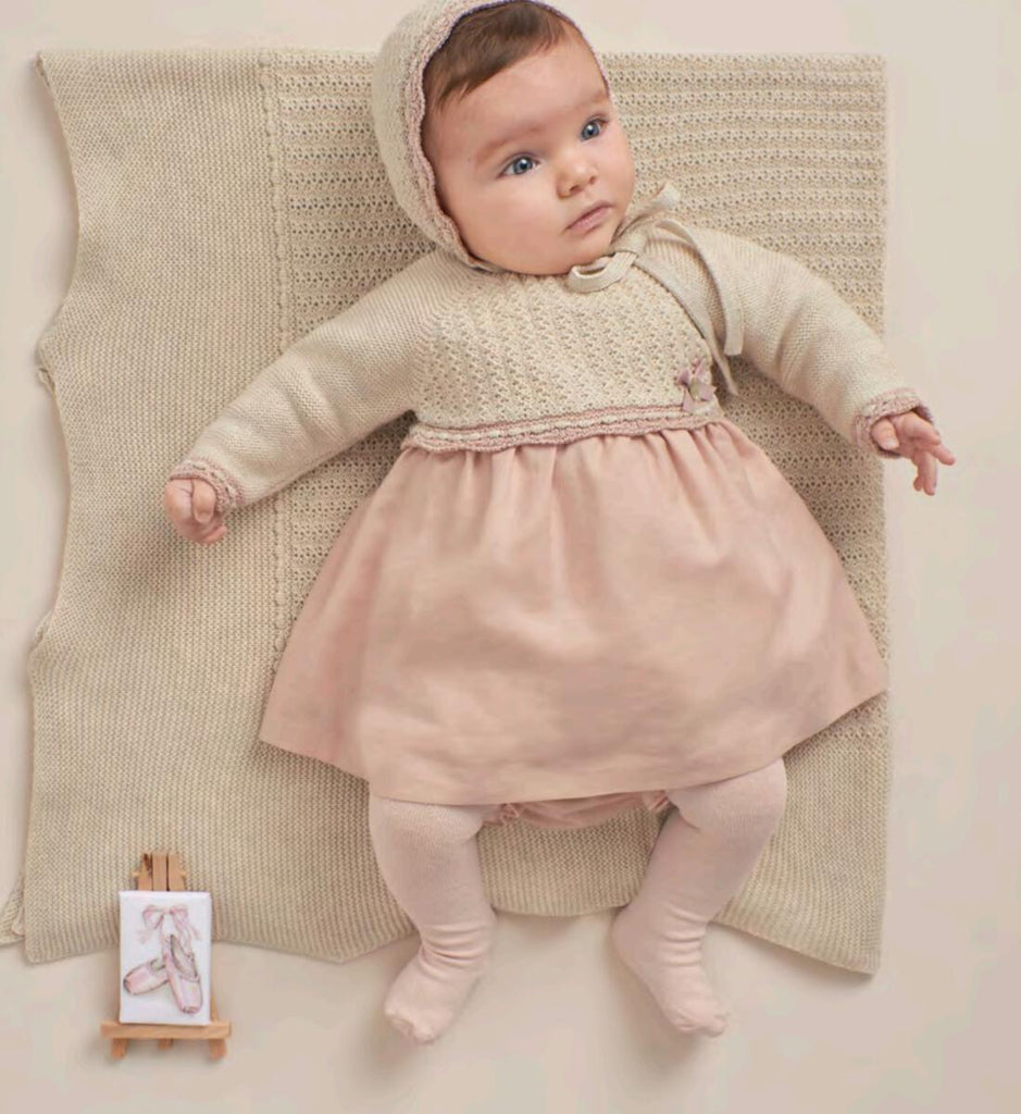 long sleeve knit dress for baby girls