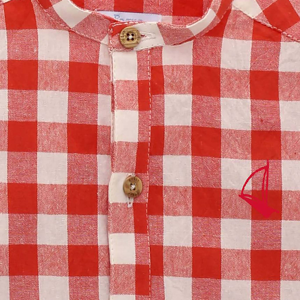 red and white checkered shirt for boys 
