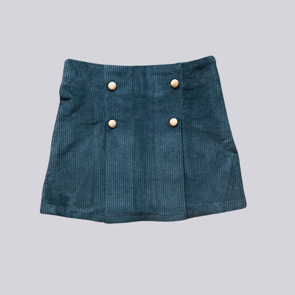 Girls Green Corduroy Skirt