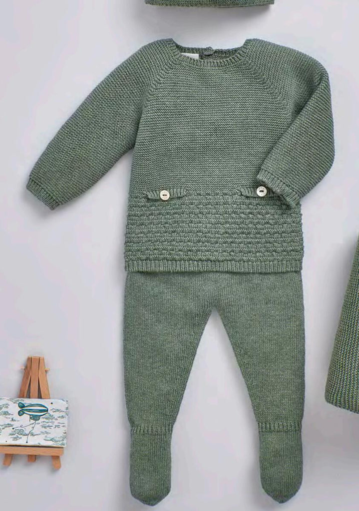  pine green knit two-piece