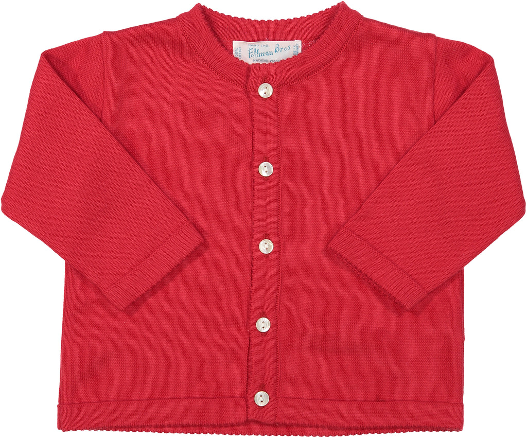 red button down sweater for baby