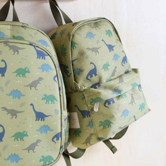 matching dinosaur book bags 