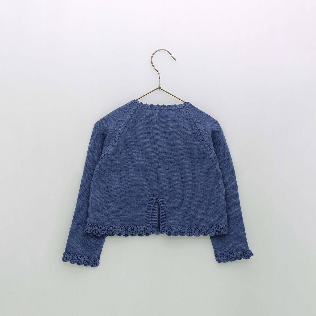 classic navy blue cardigan for girls 