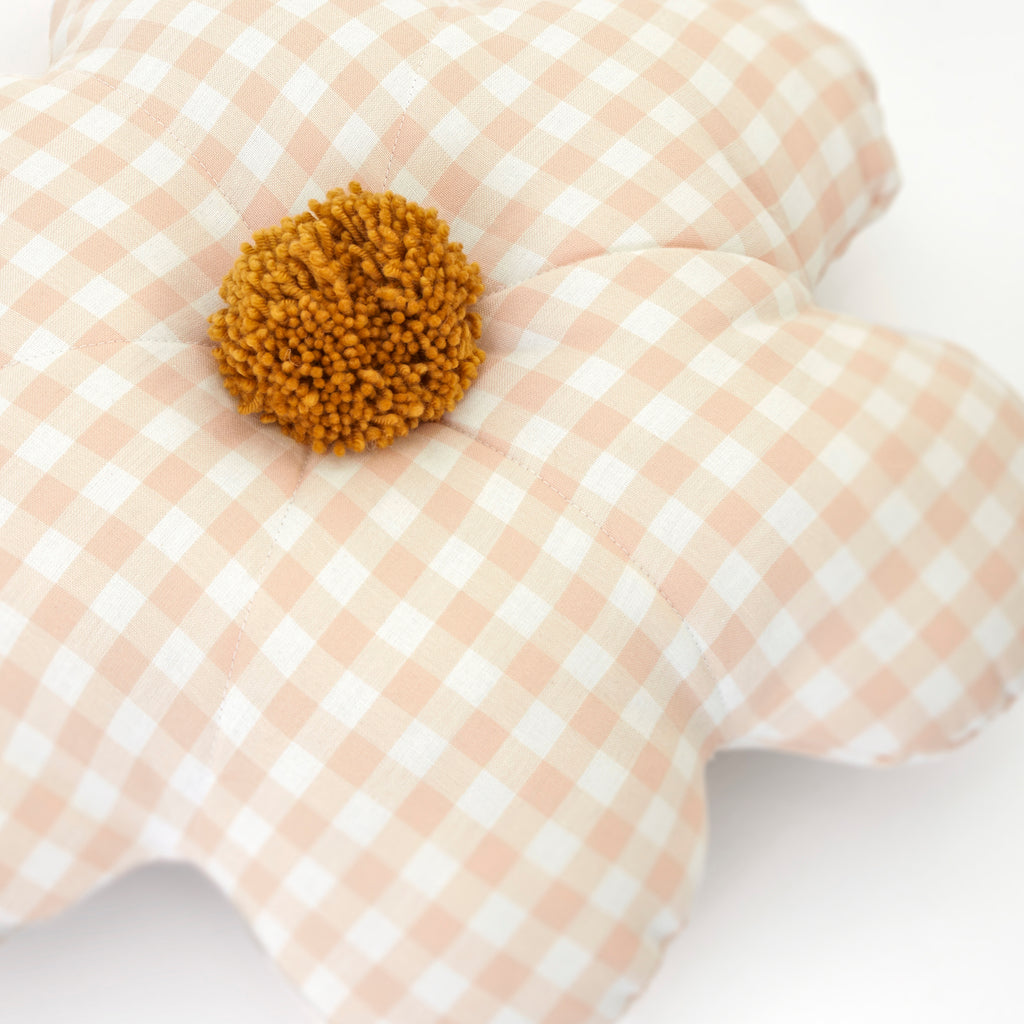 Pink gingham pillow