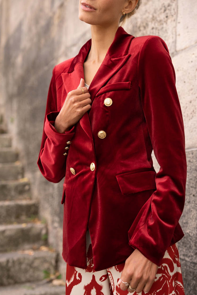 Classic red and gold blazer