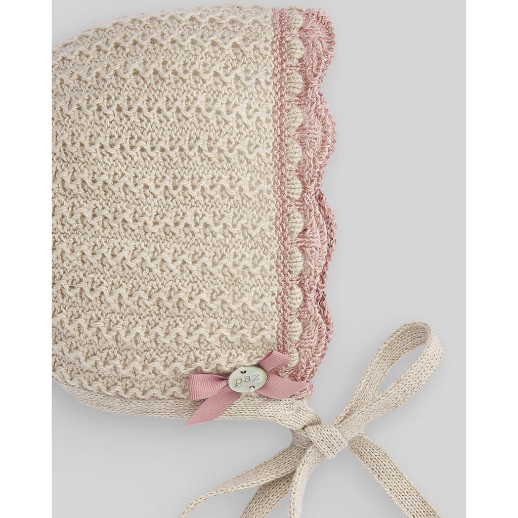 baby girl  knit bonnet