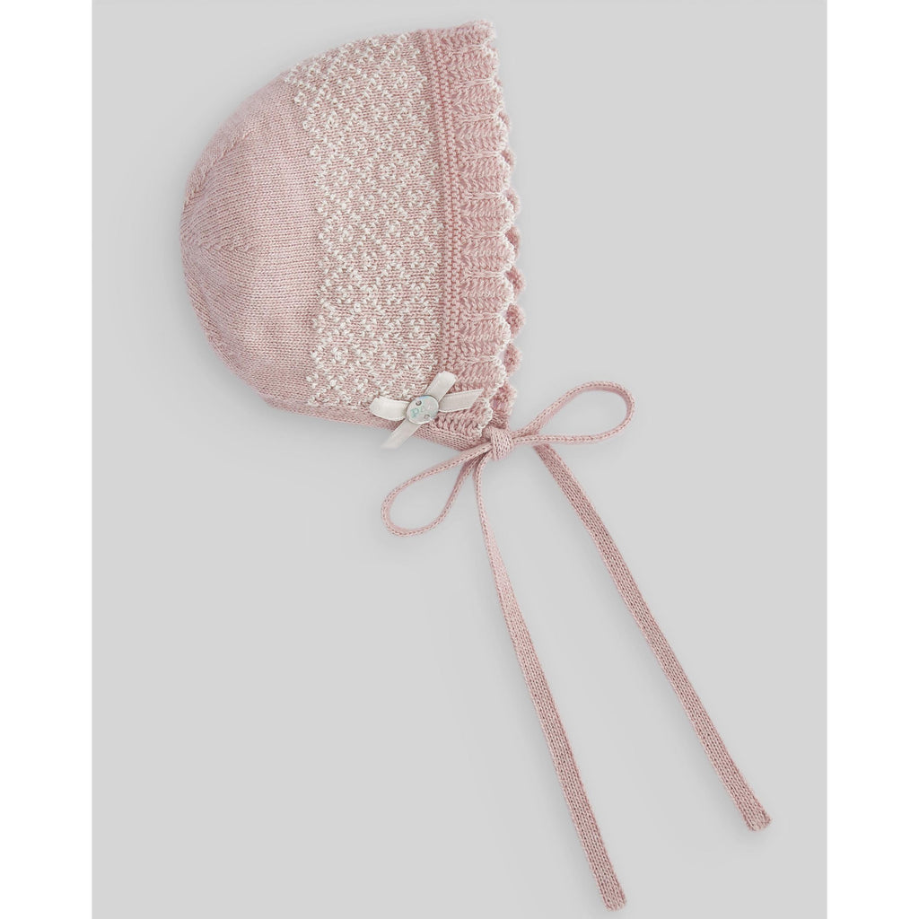 Paz Rodriguez pink knitted bonnet 